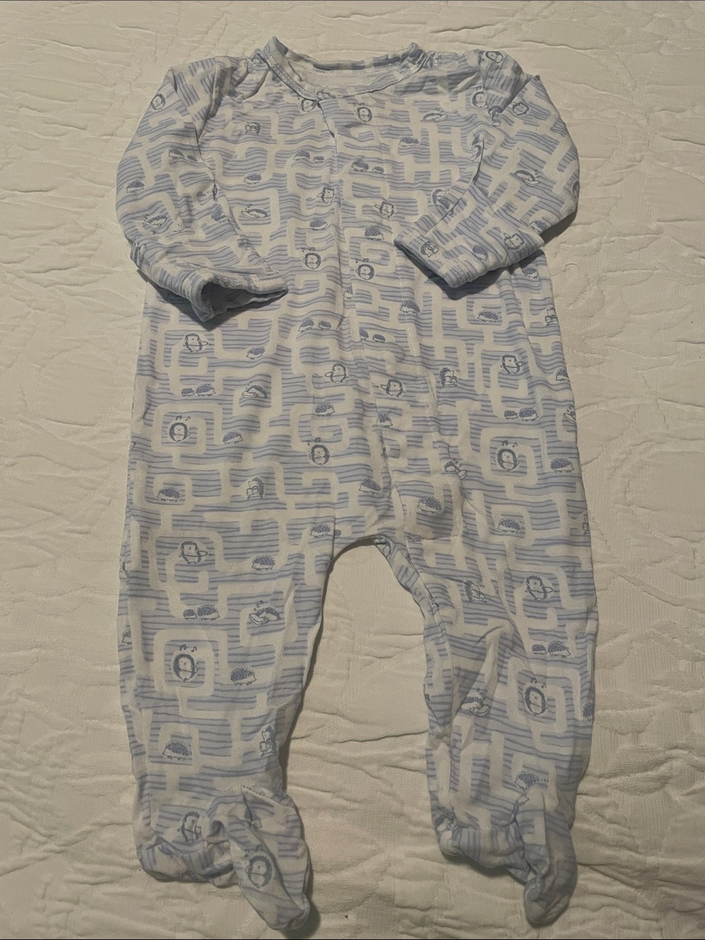 Magnetic Me Light Blue & White Footed One-Piece